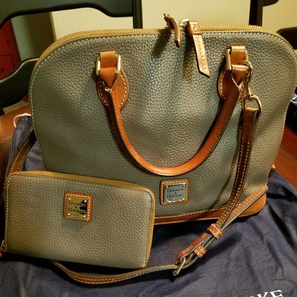 Dooney & Bourke Handbags - Elephant Pebble Leather Dooney & Bourke Satchel w/Matching Wallet